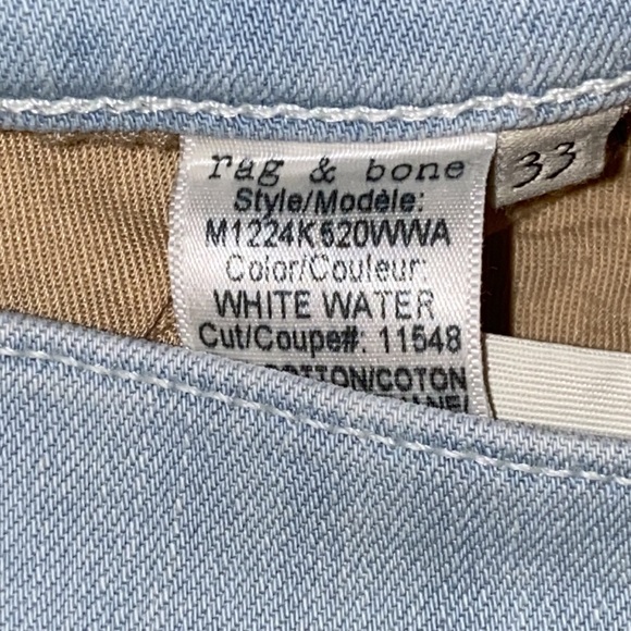 rag & bone NY Standard Issue Fit 1 Skinny Leg Jeans in White Water size 33 - Picture 6 of 16